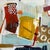 Abstract Christiane Corcelle "Playful Water Dreams 2" Mixed Media on Canvas, Abstract Still Life in Yellow, Aqua and Red, 2024 For Sale - Image 3 of 6