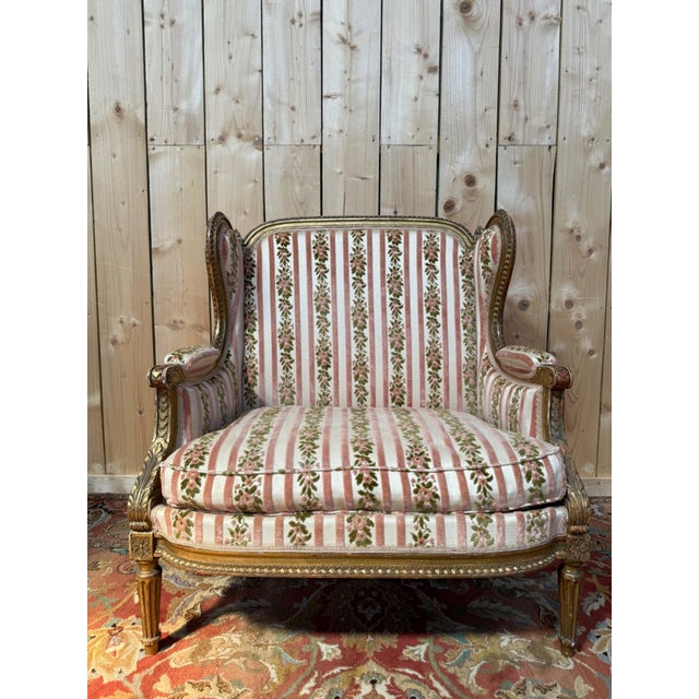 Louis XVI Style Wingback Jansen Lounge Chair, 1940s For Sale - Image 10 of 10