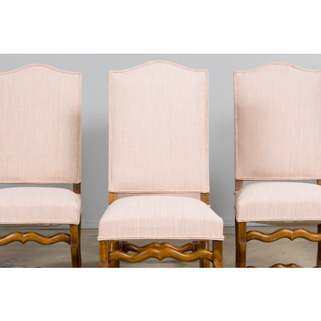 A beautifully restored set of six early 20th century French dining chairs crafted in the Louis XIII style and sourced from...