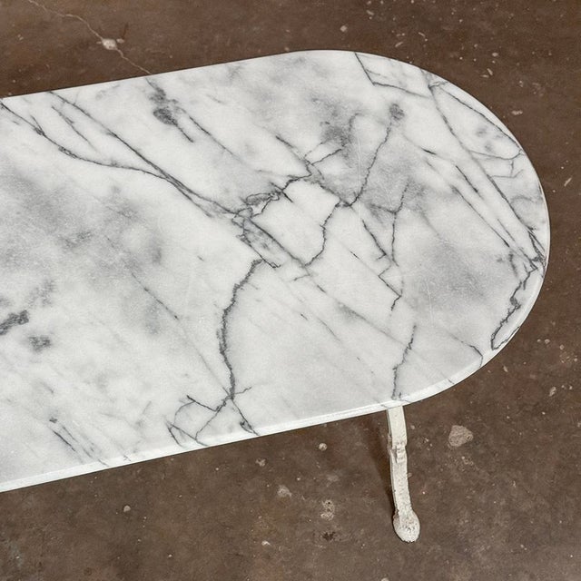 19th Century French Carrara Marble and Wrought Iron Bistro Table For Sale - Image 18 of 18