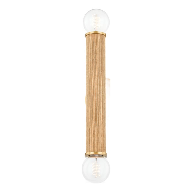 Mitzi Amabella 4.75 in. 2 Light Wall Sconce in Aged Brass Finish For Sale