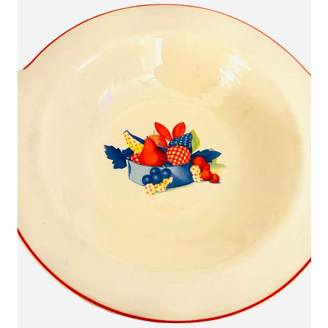 Ceramic 1940's Universal Cambridge Potteries Calico Fruit Covered Serving Bowl With Lid For Sale - Image 7 of 9