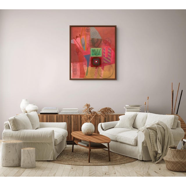 Abstract Contemporary Abstract Color Pencil, Charcoal, Acrylic Paint, Acrylic Mediums, and Oil on Canvas "Lost Letters (Flabelliform)" by Michael Barringer For Sale - Image 3 of 5
