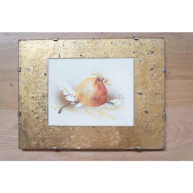 Still Lifes, 1970-1980, Watercolor and Gold Leaf, Set of 2 For Sale - Image 17 of 17