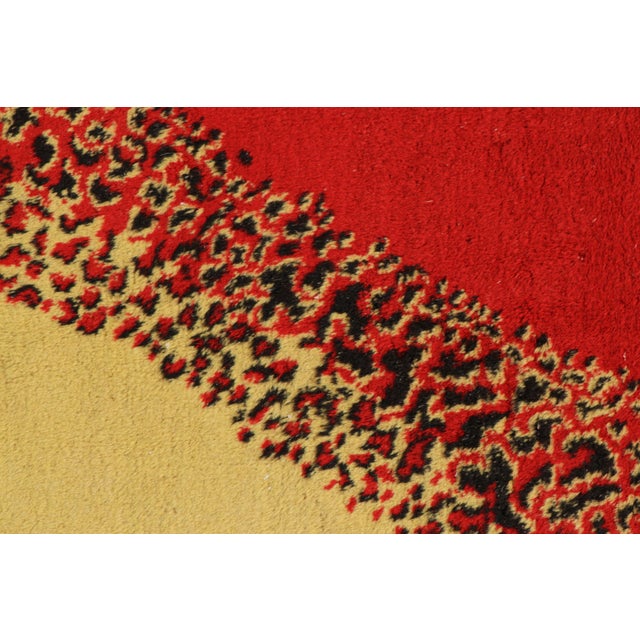 1960s Vintage Zeki Müren Rug With Red and Gold Geometric Pattern From Rug & Kilim For Sale - Image 5 of 8