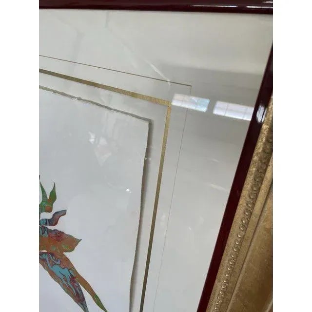 Late 20th Century Large Statememt Framed Parrot Wall Art For Sale - Image 9 of 11
