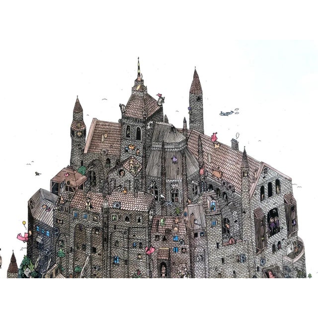 This beautiful intricate, hand colored illustration made using fine calligraphy pens to crate the black outline, then...