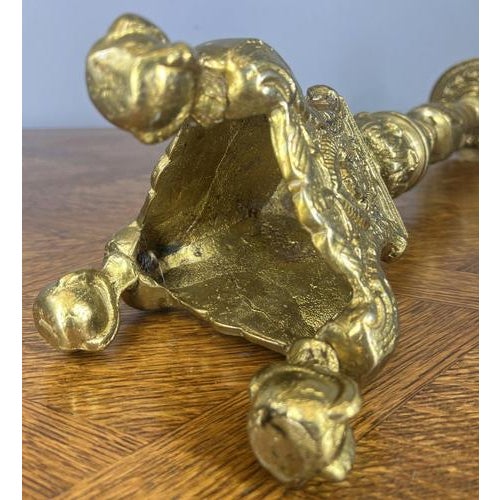 Vintage French Brass Ornate Decorative Candleholder For Sale - Image 6 of 10