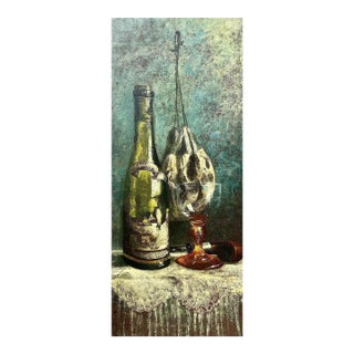 19th Century Still Life with Bottle, Glass, and Pipe For Sale
