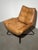 Industrial Cognac Leather Armchair with Industrial Metal Base For Sale - Image 3 of 7