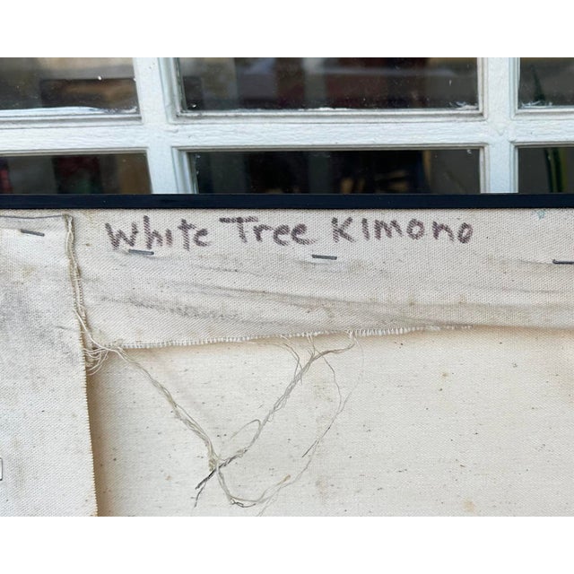 White “White Tree Kimono” Abstract Acrylic and Enamel on Canvas Painting by Martha Kaplan For Sale - Image 8 of 9