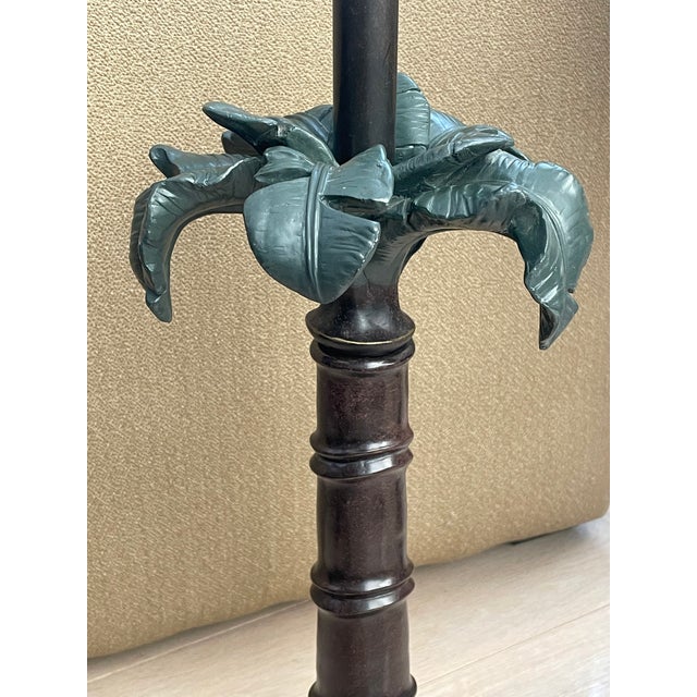Brown 1980s Coastal Palm Tree Lamps - a Pair For Sale - Image 8 of 12