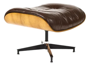 Mid Century Vintage Rosewood 671 Ottoman — Charles Eames for Herman Miller — Original Brown Leather
