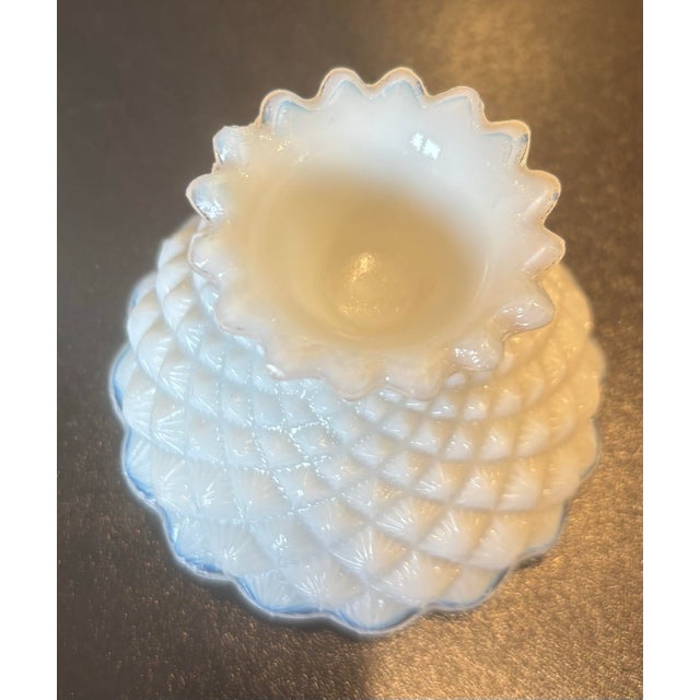 1900 - 1909 1900s Portieux Vallerysthal Pineapple Covered Dish White Opaline Milk Glass For Sale - Image 5 of 10