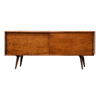 1950s Refinished Low Paul McCobb Planner Group 60” Credenza For Sale