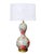 Make a bold designer statement with this striking double gourd table lamp featuring an intricate, all-over botanical...