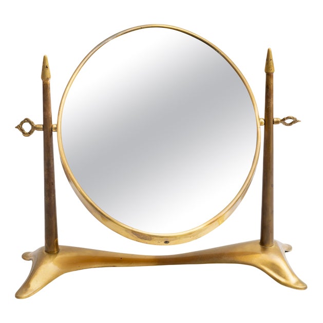 Detail Oval Table Mirror, 1940s For Sale