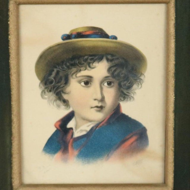 Deep First Finish Giltwood Deep Frames With Child Portrait Prints C1880 - Set of 2 For Sale - Image 6 of 18
