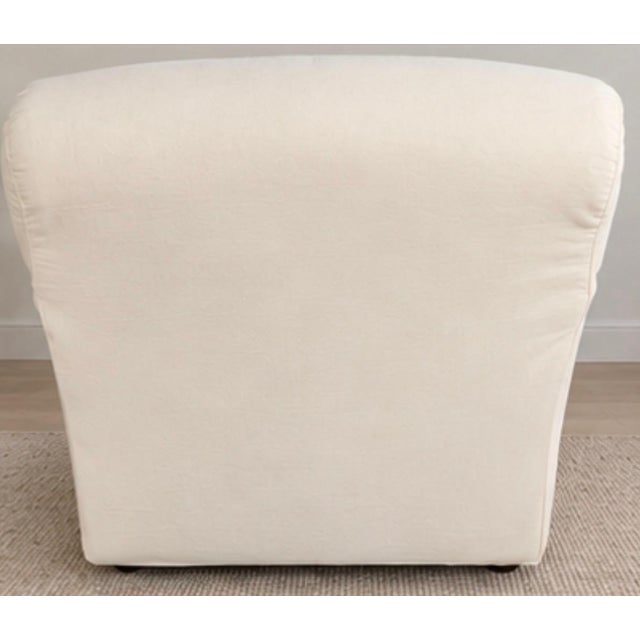 1990s Quatrine Milan English Roll Arm Lounge Chair in Ivory Cotton Duck For Sale In Detroit - Image 6 of 8