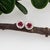 Modern Pretty Red Ruby Stud Earrings W Earth Mined Diamonds in Solid 14k White Gold-Set of 2 For Sale - Image 3 of 7