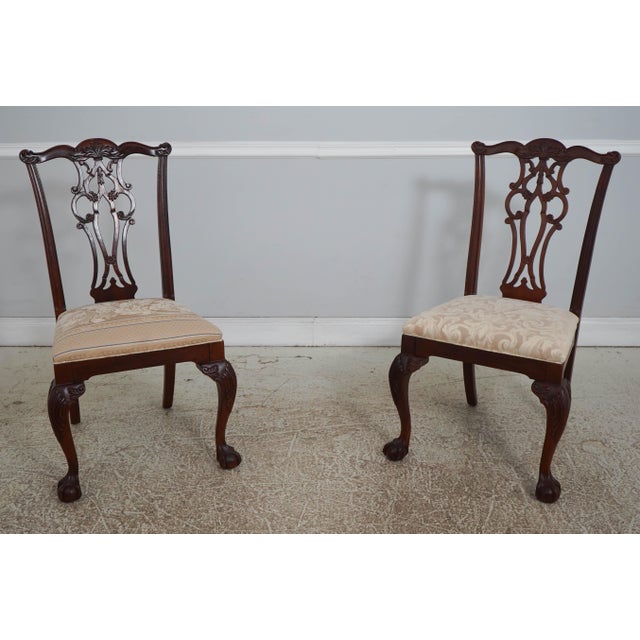 Set of 10 Ethan Allen Mahogany Dining Chairs For Sale - Image 11 of 18