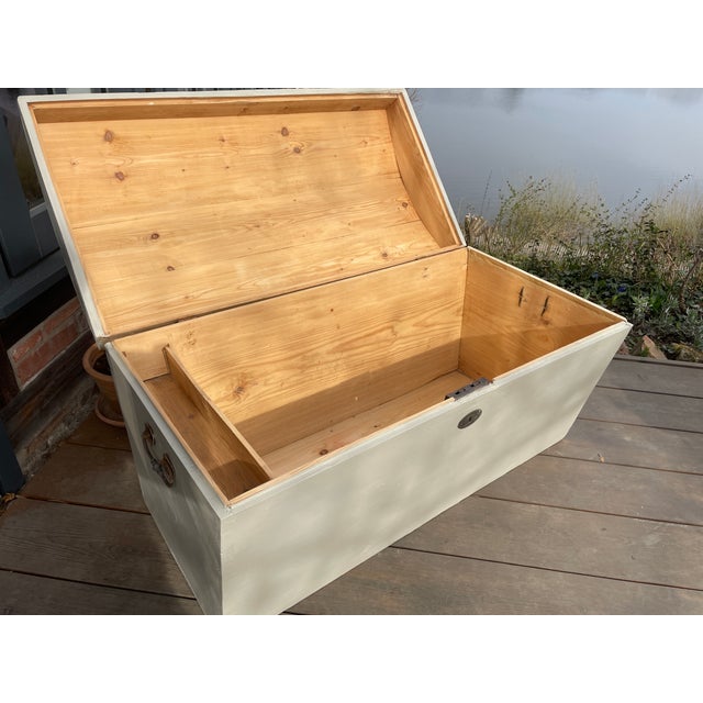 Gray Antique Chest in Fir, 1890s For Sale - Image 8 of 14