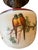 Vintage Hand Painted Glass Shade Ceiling Light Fixture For Sale In Los Angeles - Image 6 of 6