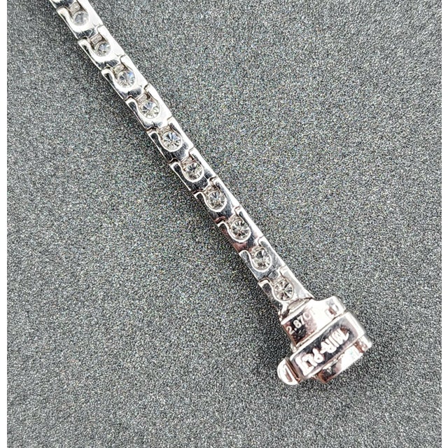Metal 2.87 Ct Diamond Tennis Bracelet For Sale - Image 7 of 8