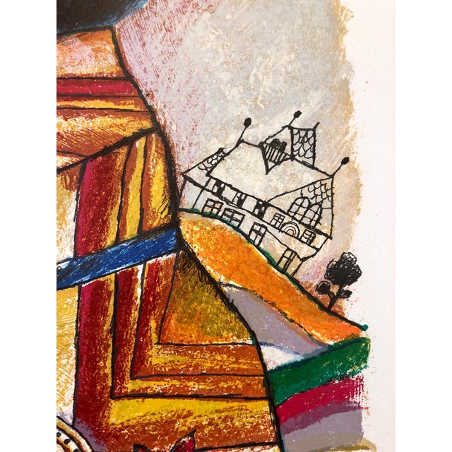 Théo Tobiasse, Large French Judaica Lithograph Carborundum Etching Jewish Hebrew Embossing For Sale In Miami - Image 6 of 8