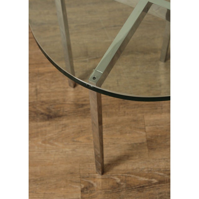 Chrome Mid Century Modern Glass Top Chrome Side Table For Sale - Image 8 of 12