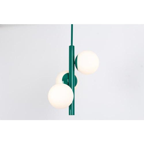 Wonderful sputnik pendant light made by kaiser leuchten, germany, circa 1970-1979. Great atomium-shaped chandelier with 3...