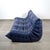 Vintage Togo Three-Seater Sofa in Blue Leather by Michel Ducaroy for Ligne Roset, 1980s For Sale - Image 6 of 10