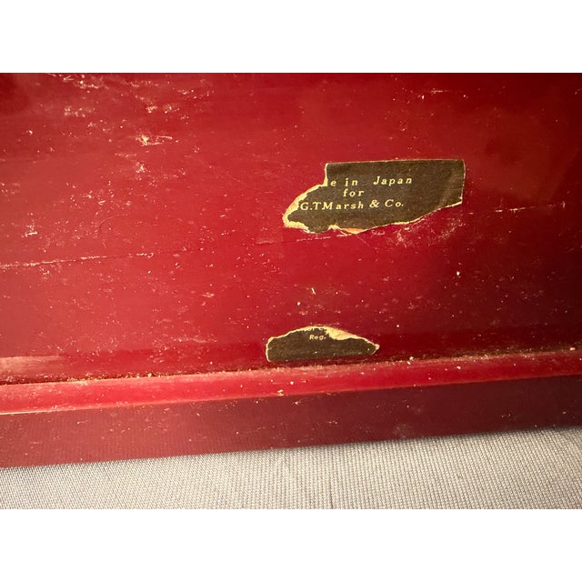 Chestnut Antique Japanese Chestnut-Red Lacquered Kimono Rack Stand For Sale - Image 8 of 11