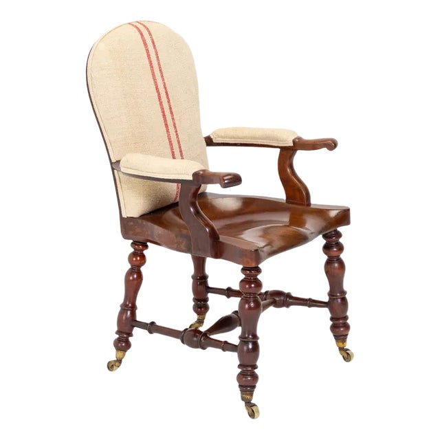 19th Century English Mahogany Armchair For Sale