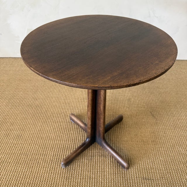 Leslie Round Table Vintage Oak For Sale - Image 9 of 9