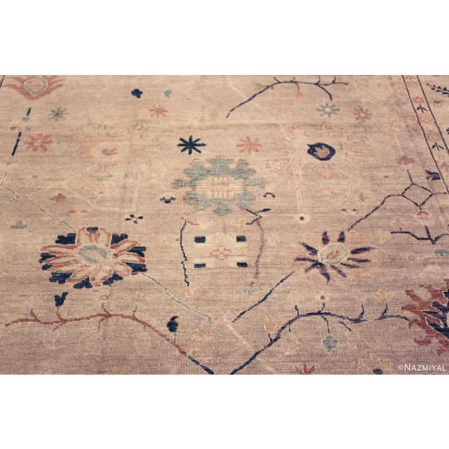 2020s Nazmiyal Collection Contemporary Turkish Oushak Design Floral Area Rug For Sale - Image 5 of 6
