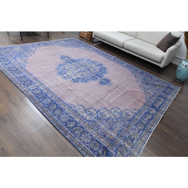 1970s Vintage Persian Handmade Wool Cotton Area Rug For Sale - Image 10 of 11