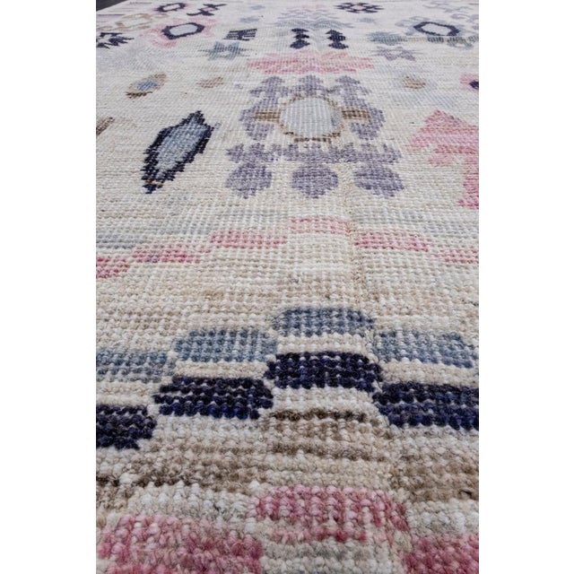 Turkish Oushak Rug 4'2" x 6'3" For Sale In Houston - Image 6 of 8