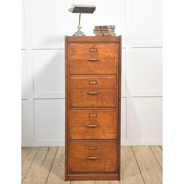 Wood Antique Oak Filing Cabinet, 1890s For Sale - Image 7 of 12