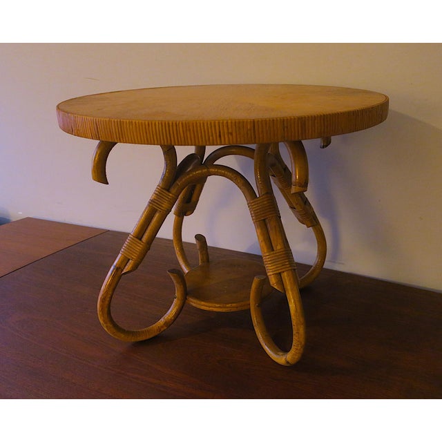 Circular Bamboo Coffee Table, 1960s For Sale - Image 4 of 10