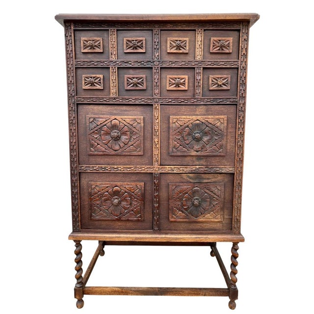 Spanish Wooden Storage Cabinet with Drawers, 1900s For Sale - Image 11 of 11