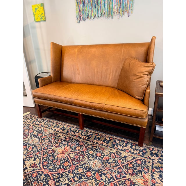 Hickory Chair Farm Wing Settee For Sale - Image 13 of 13