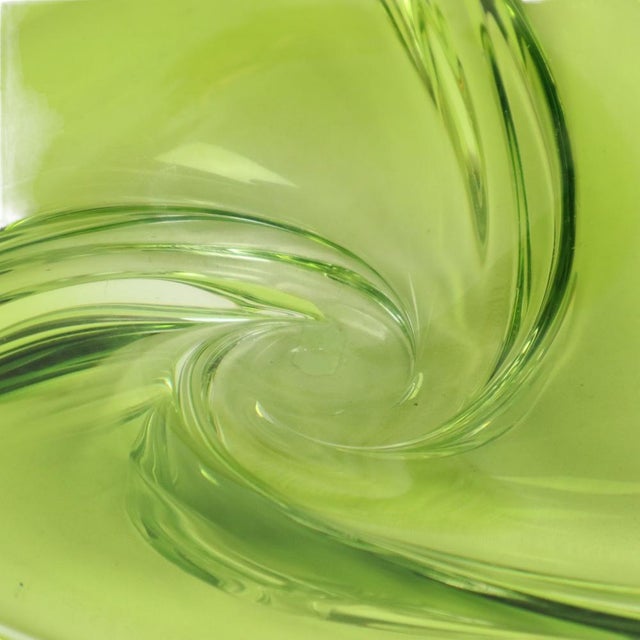 Vintage Green Crystal Bowl from Val Saint Lambert, 1960s For Sale - Image 11 of 13