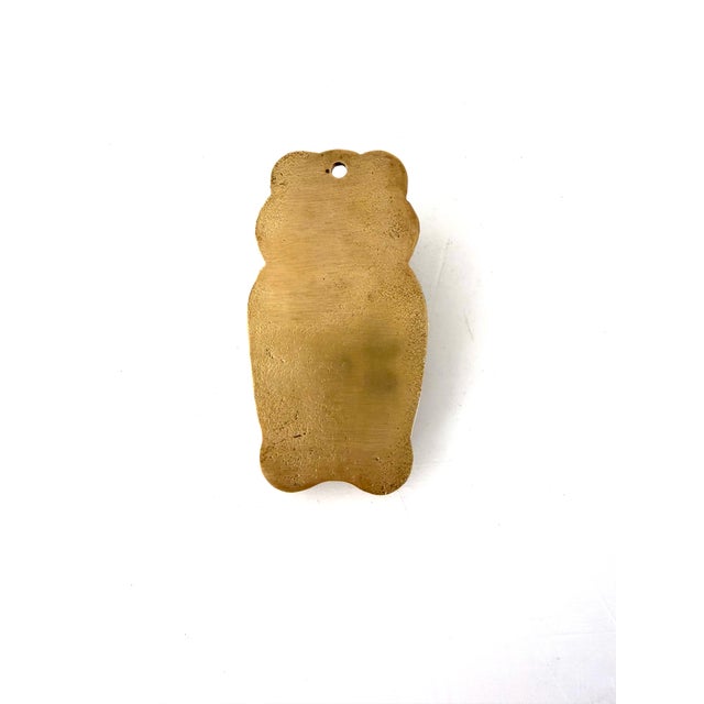 Vintage Brass Owl Wall Clip For Sale - Image 9 of 9
