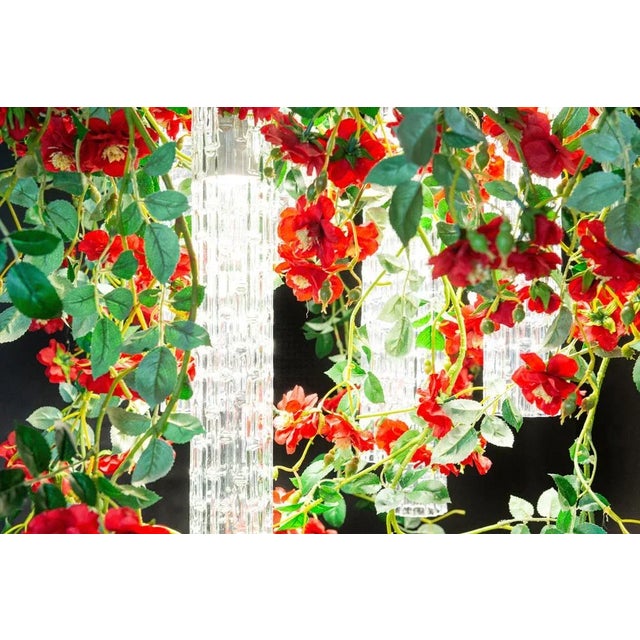 Small Round Flower Power Wild Red Roses Chandelier from VGnewtrend, Italy For Sale - Image 4 of 11