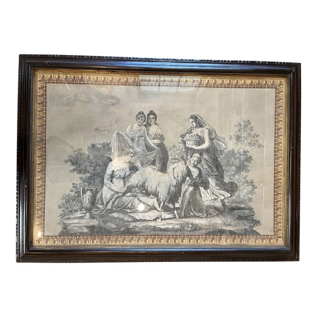 19th Century Large Neoclassical Mythological Grisaille Panel on Paper For Sale