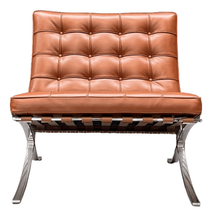Barcelona Chair in Cognac Volo Leather by Ludwig Mies van der Rohe for Knoll Inc. / Knoll International, 2010s