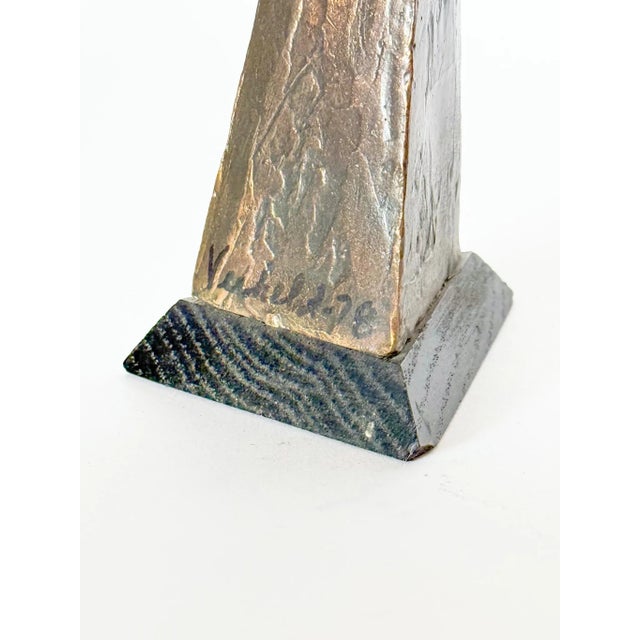 Brutalist Abstract Cast Bronze Sculpture, "The Hunter," Wilbert Verhelst (American, 1923–2012), Signed and Dated 1978 For Sale - Image 12 of 13