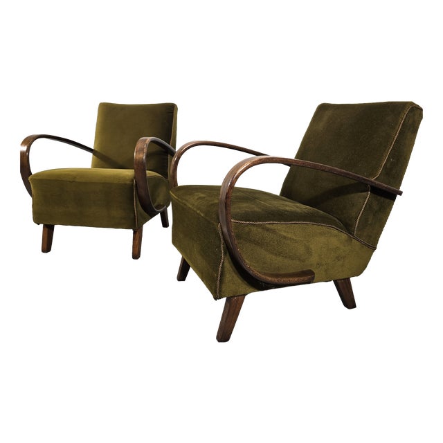 Vintage Armchairs from Jindrich Halabala, 1940s, Set of 2 For Sale