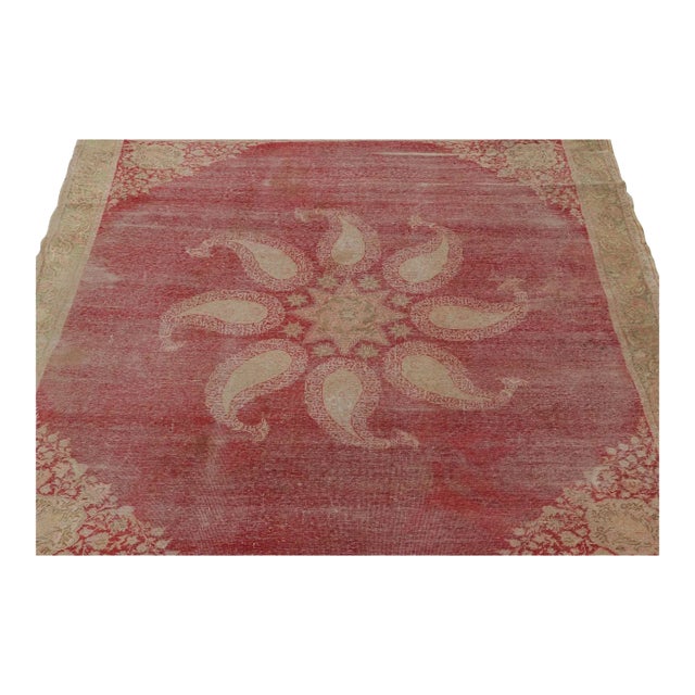 Vintage Turkish Distressed Anatolian Rug With Paisley Medallion - Rug & Kilim For Sale